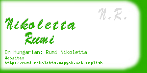 nikoletta rumi business card
